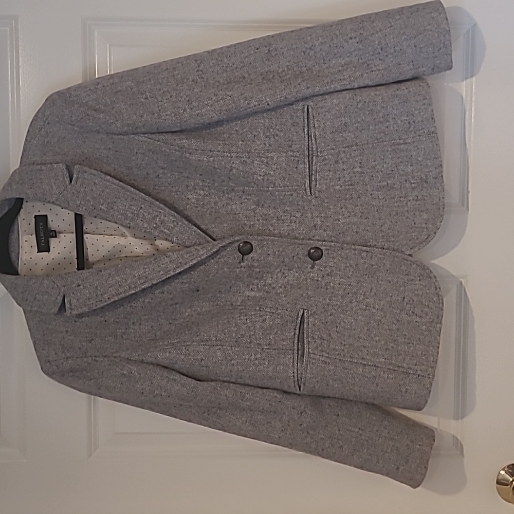 Wool herringbone blazer.